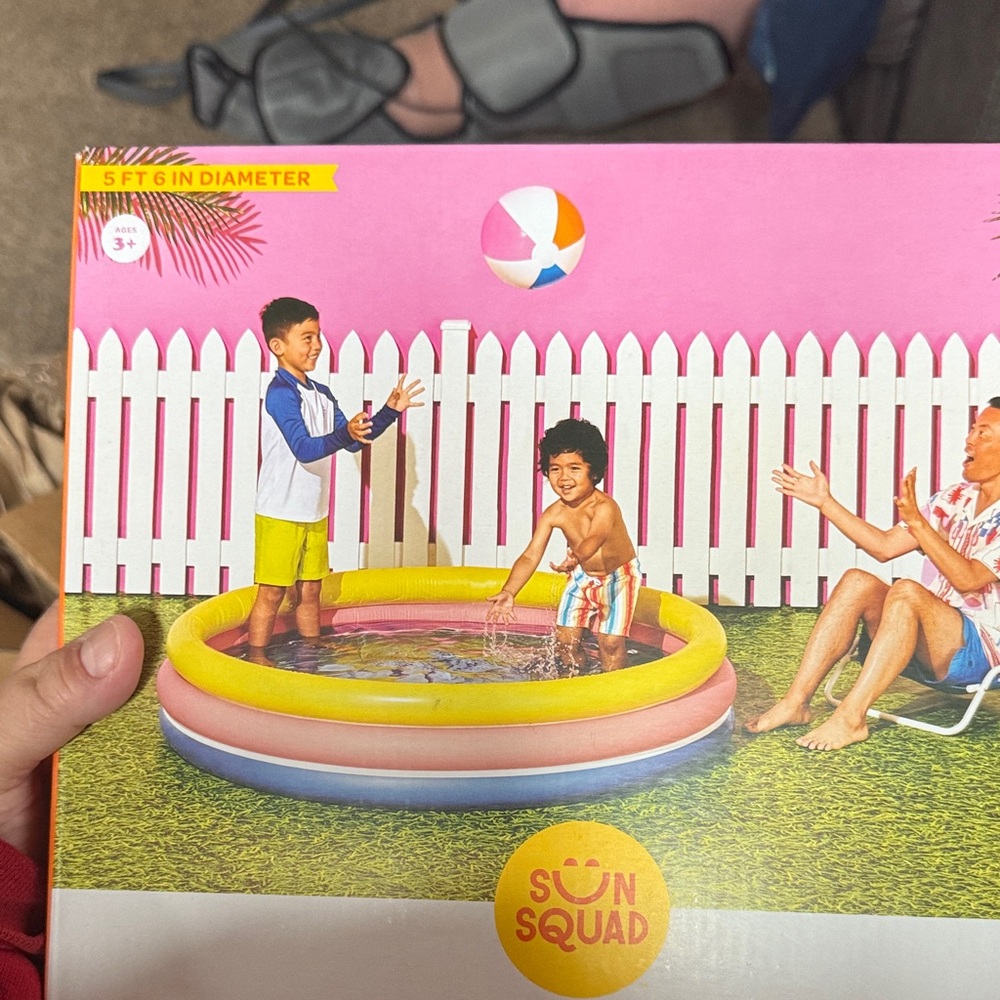 Sun Squad Kids Inflatable Pool - Pink and Yellow